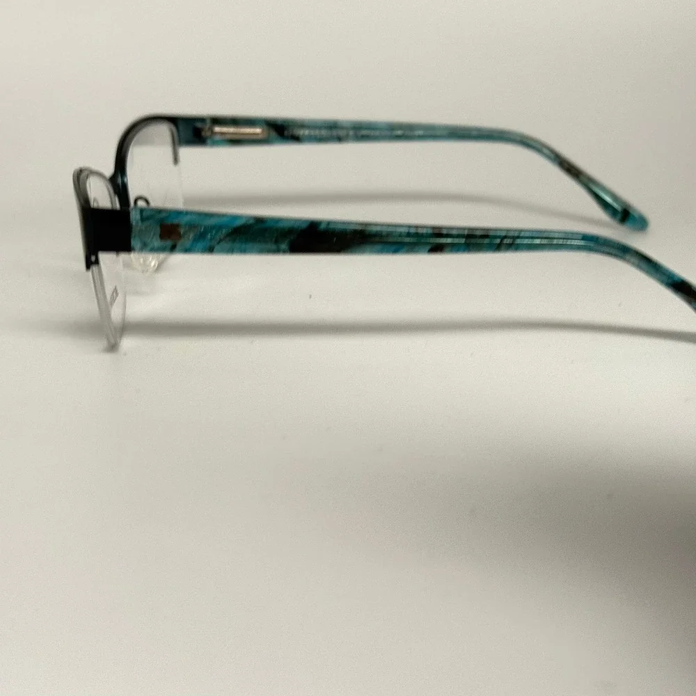 BCBGMAXAZRIA Lauren Teal Semi-Rimless Eyeglass‎ Frames 52-17-130 CV